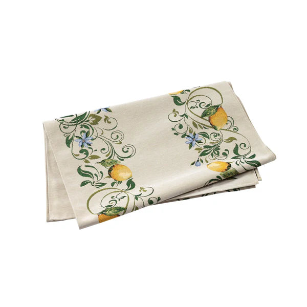 Tavola Lemons & Blue Flowers Runner