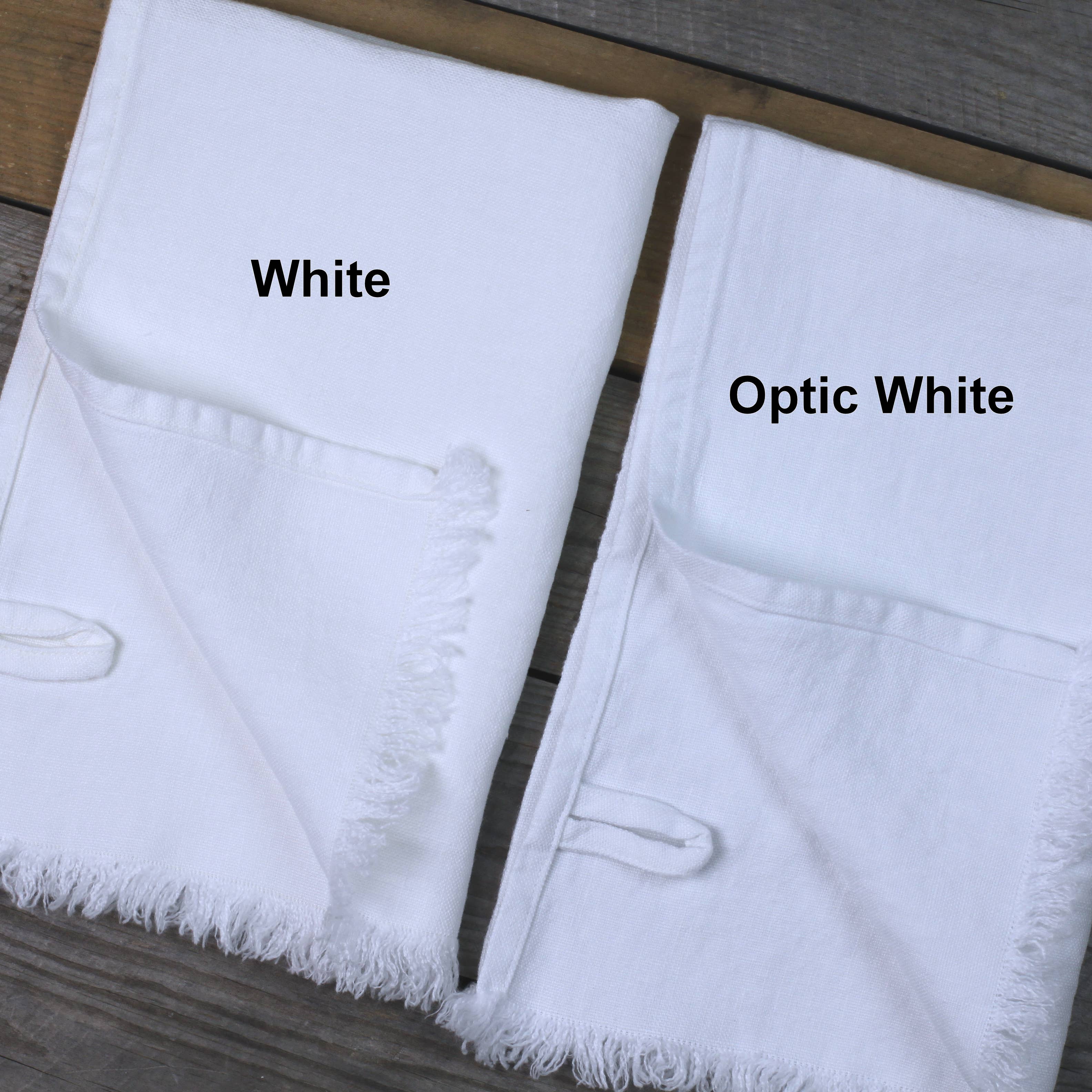 White Hemstitch Linen Hand Towel