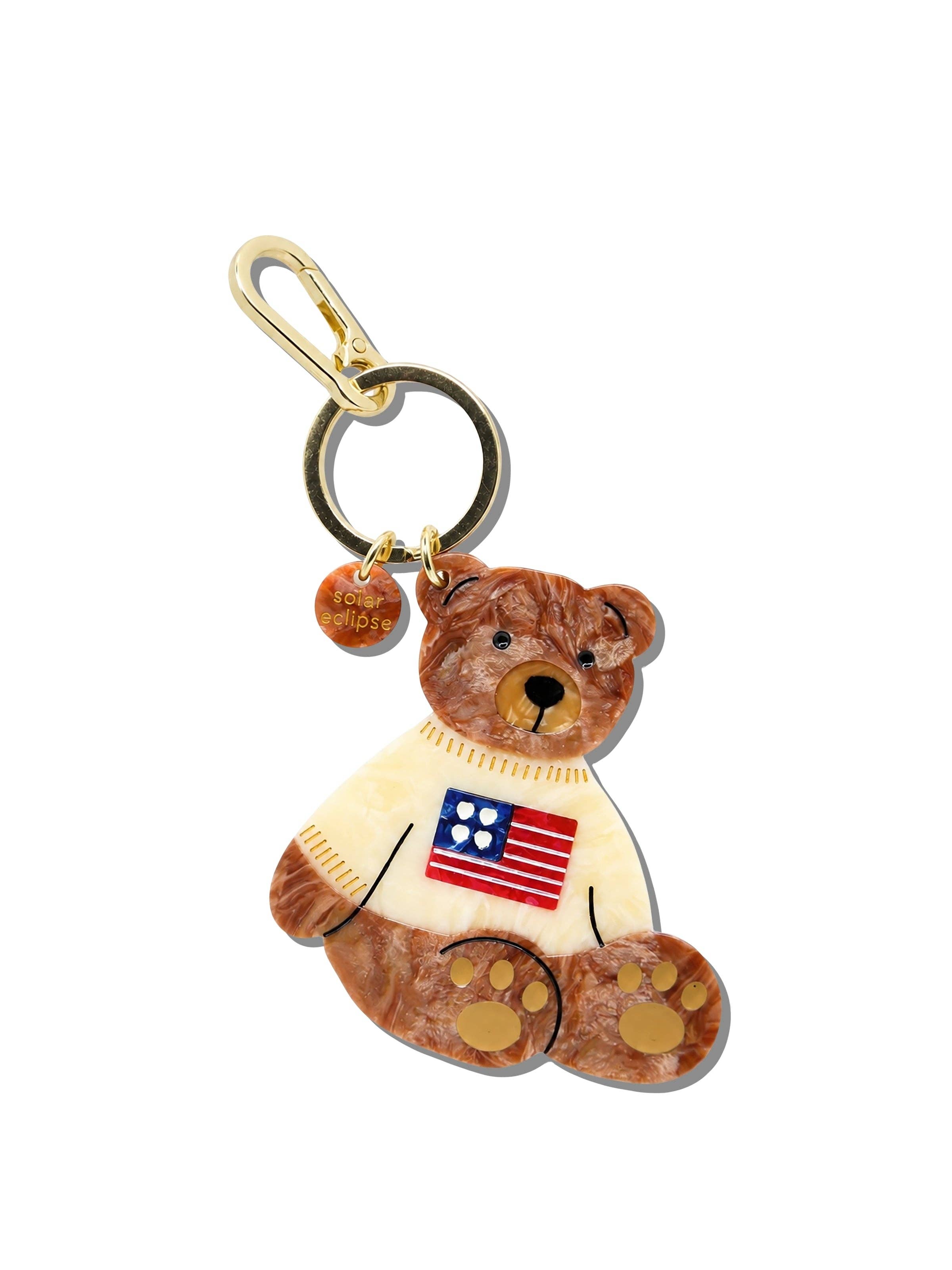 Americana Teddy Bear Keychain