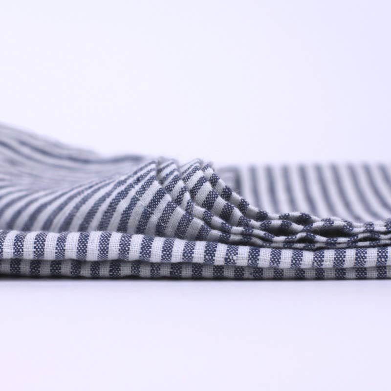 Navy & White Stripe Linen Hand Towel