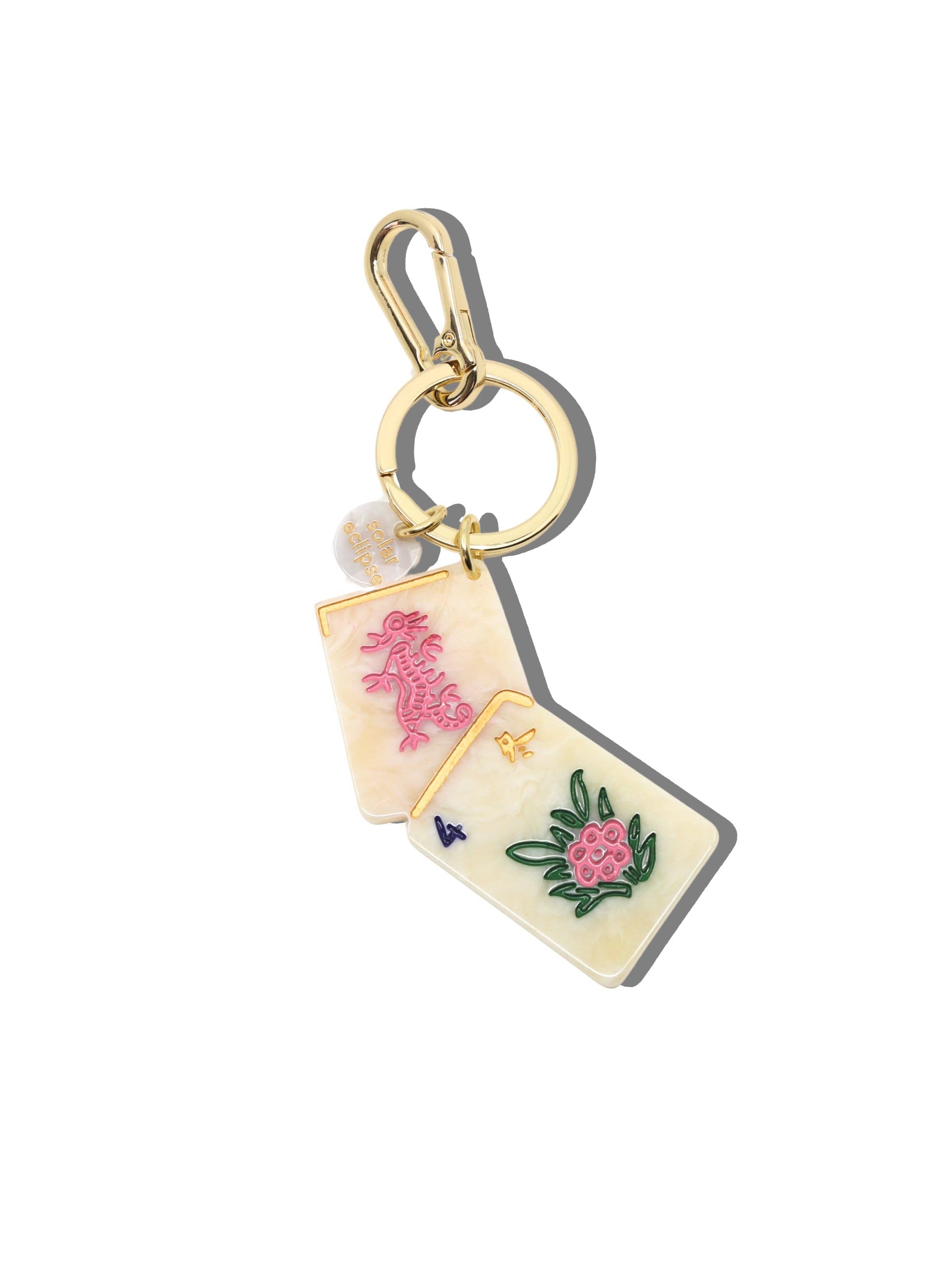 Flower Mahjong Keychain