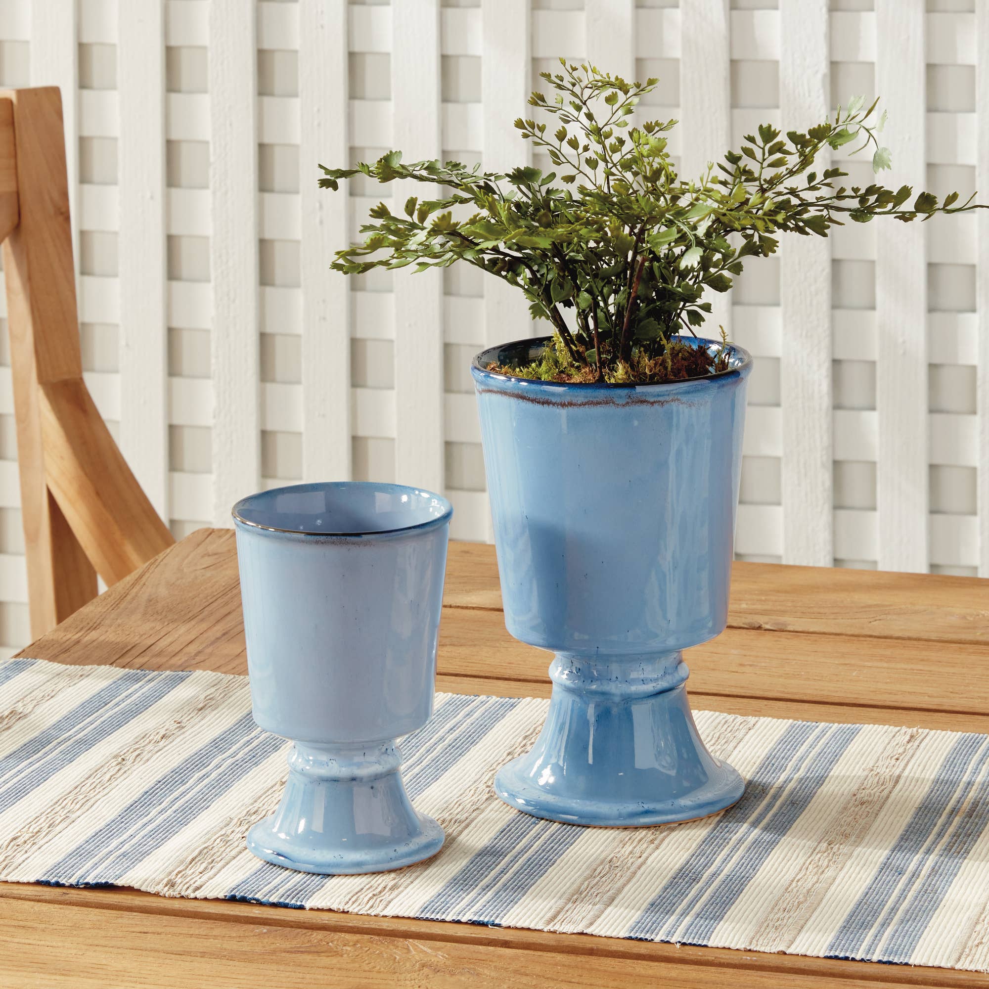 Kelcy Footed Cachepots, Blue