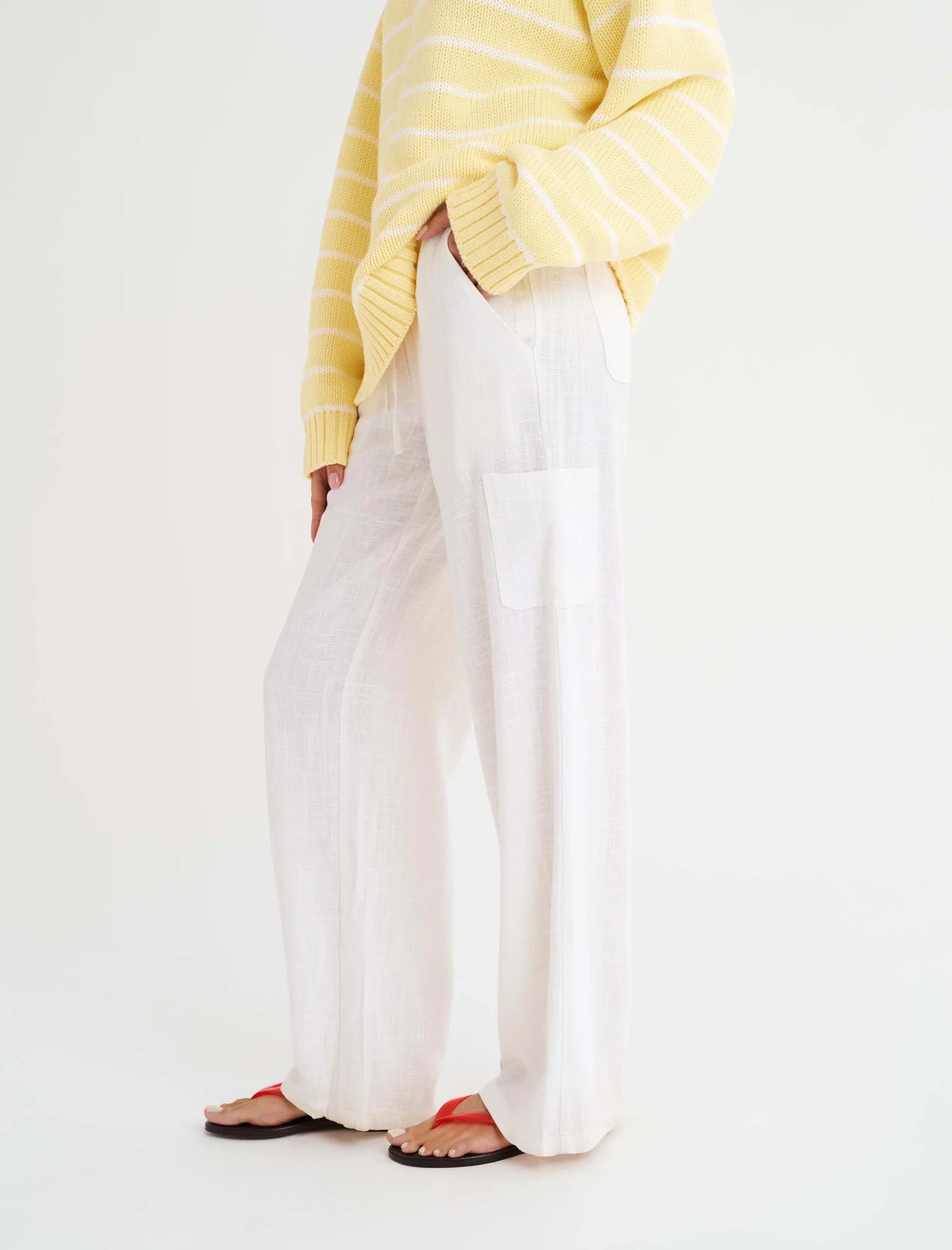 High Fidelity White Linen Pant
