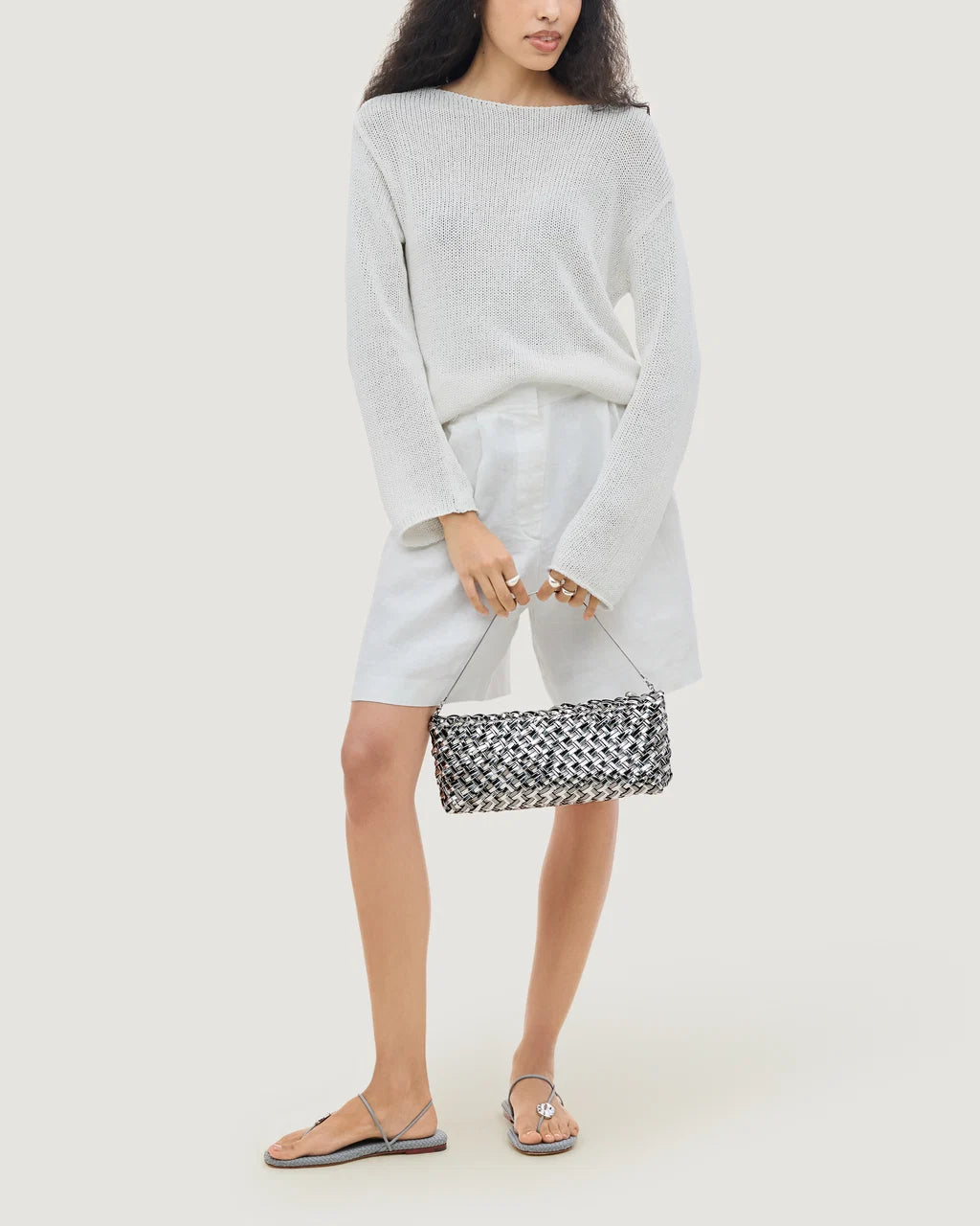 Gala Metallic Clutch - Pewter