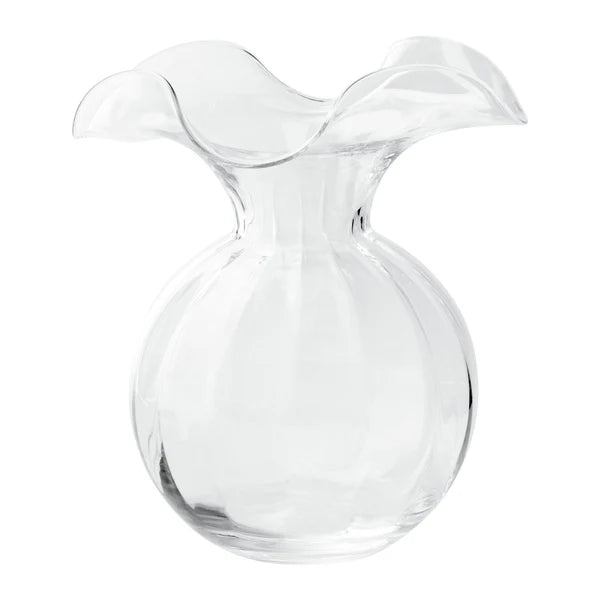 Hibiscus Glass Clear Fluted Vase