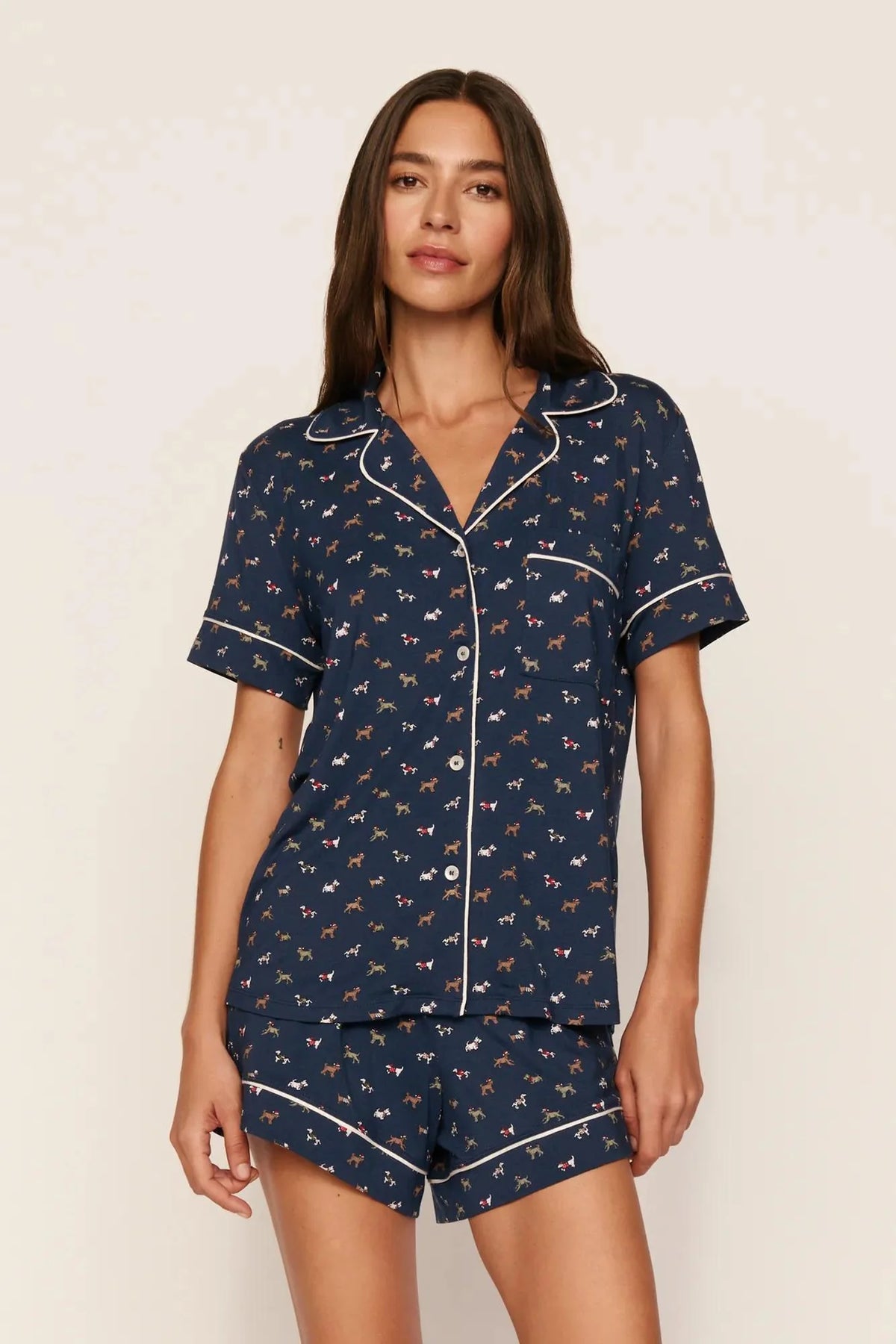 Gisele Relaxed Short Pajamas Santa Paws