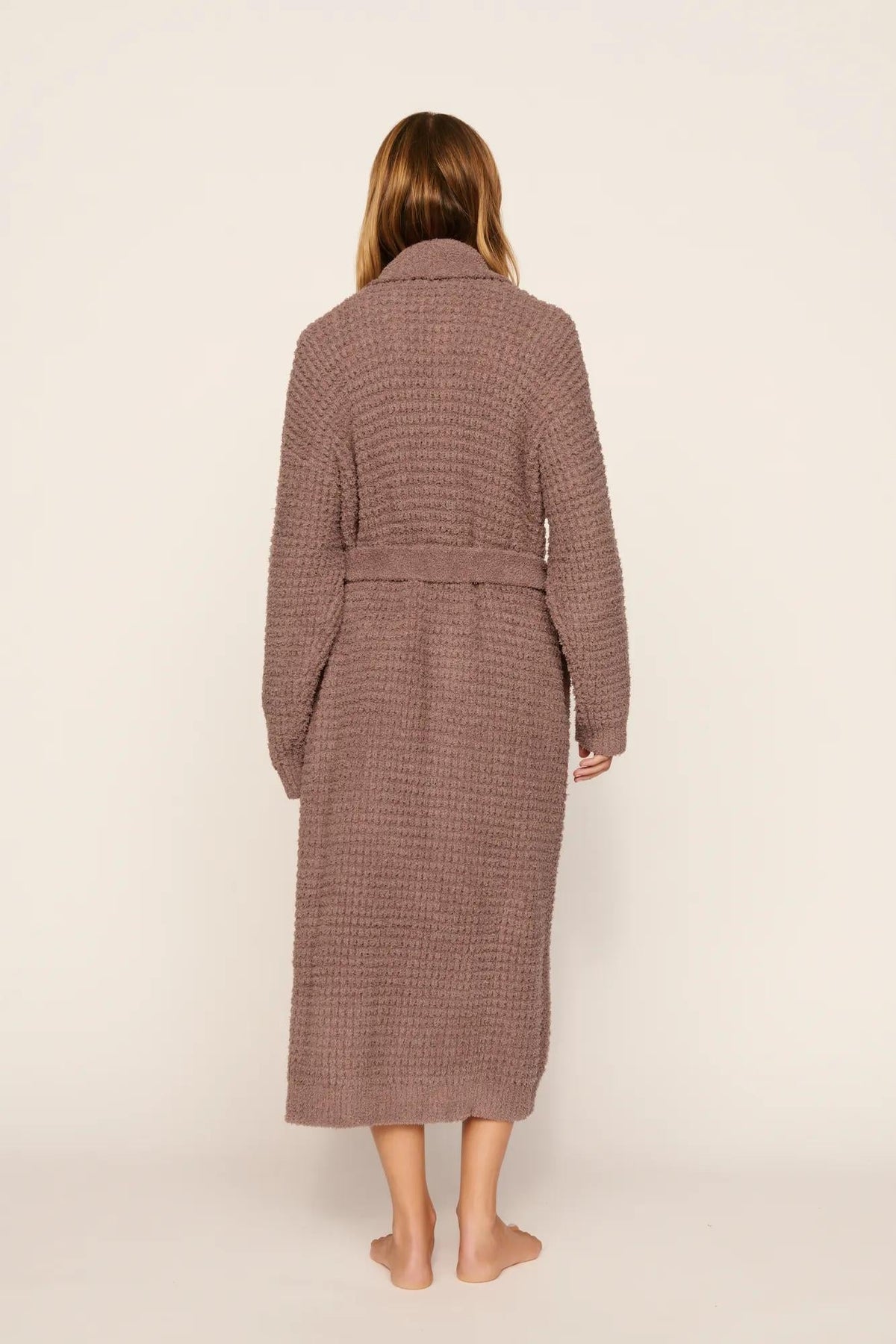 Boucle Waffle Robe Deep Taupe
