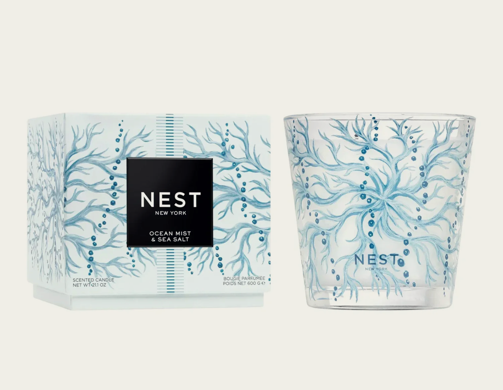 Ocean Mist Decorative 3-Wick Candle