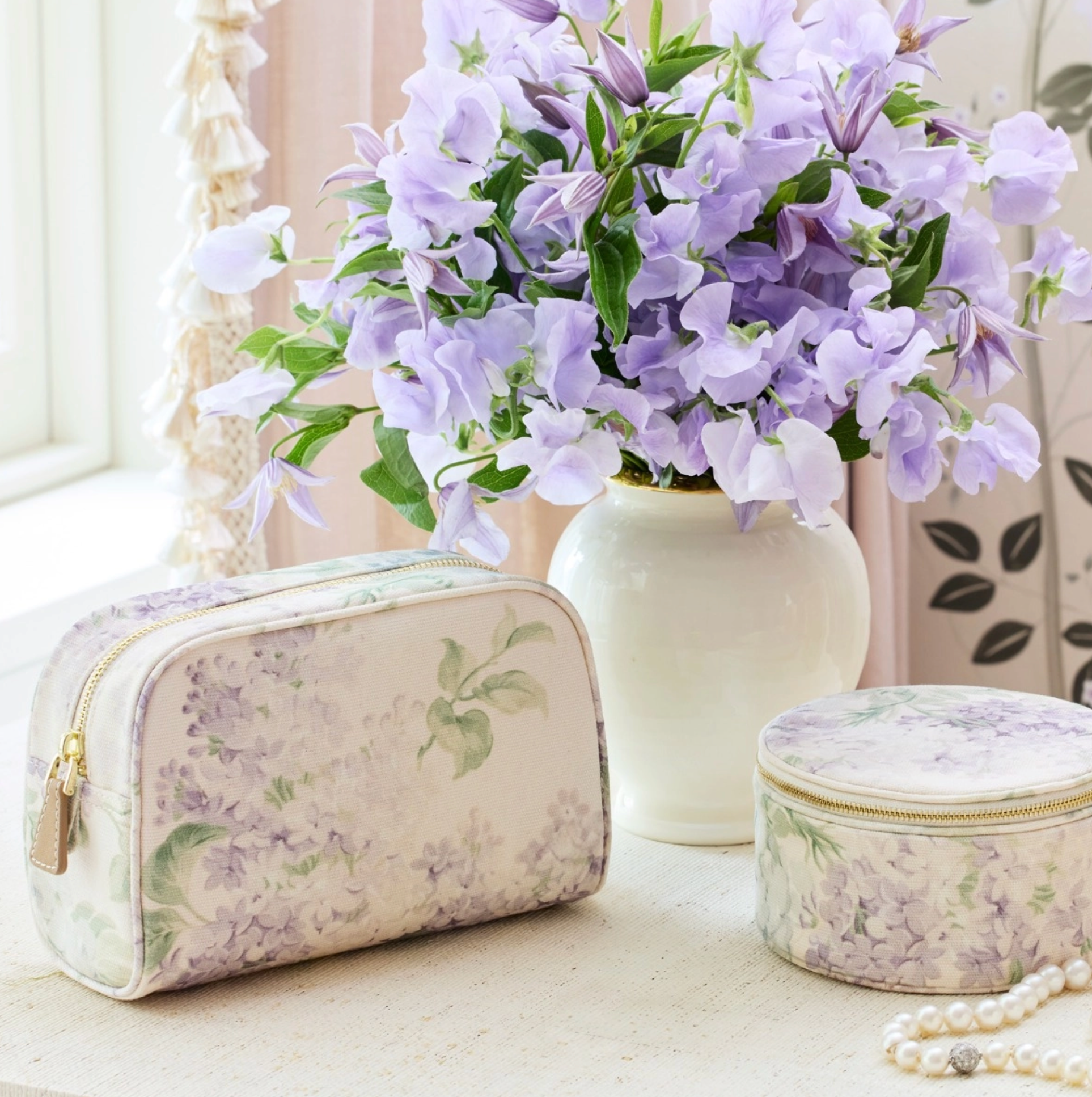 AERIN x Bennison Wisteria Beauty Bag