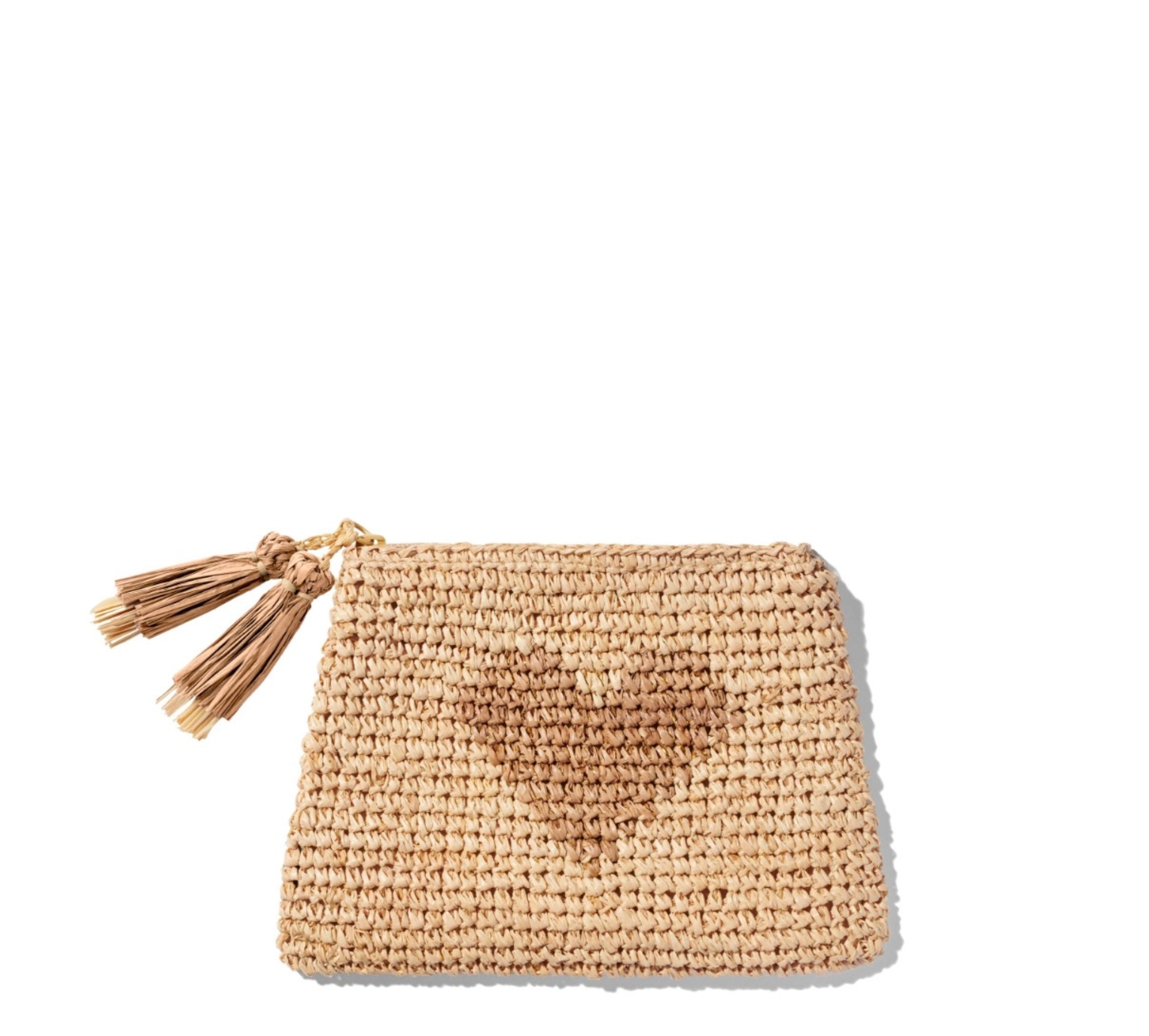 Small Heart Raffia Pouch