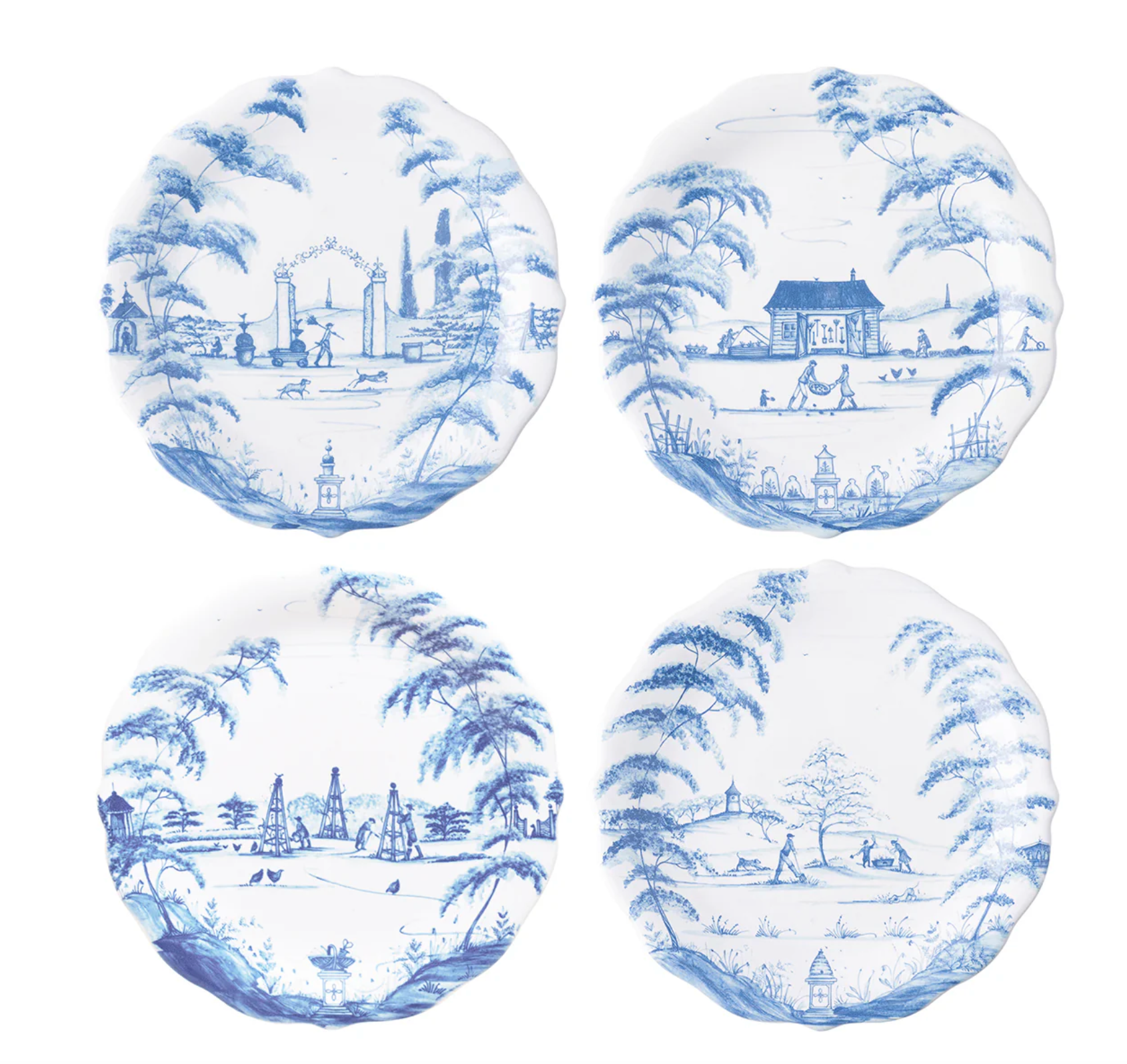 Country Estate Assorted Party Plate, S/4