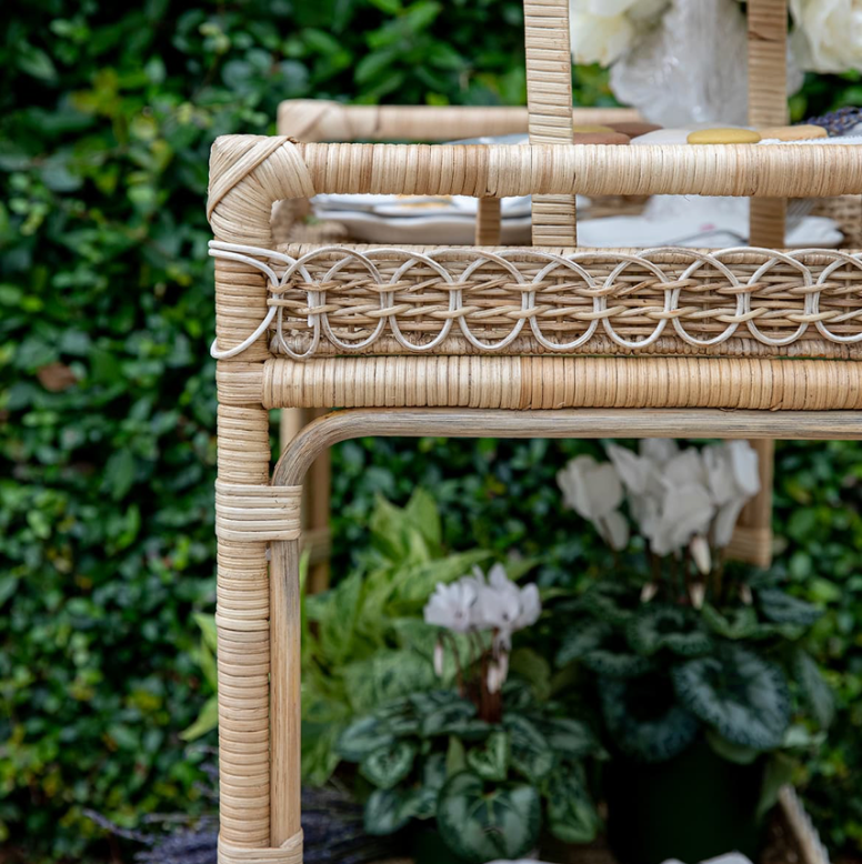 Provence Rattan Bar Cart