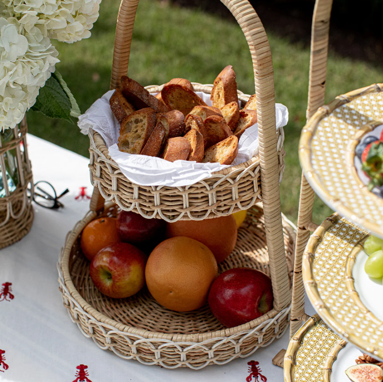 Provence Rattan Two Tiered Server