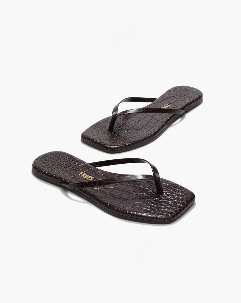 Square Toe Lily Carob Croc
