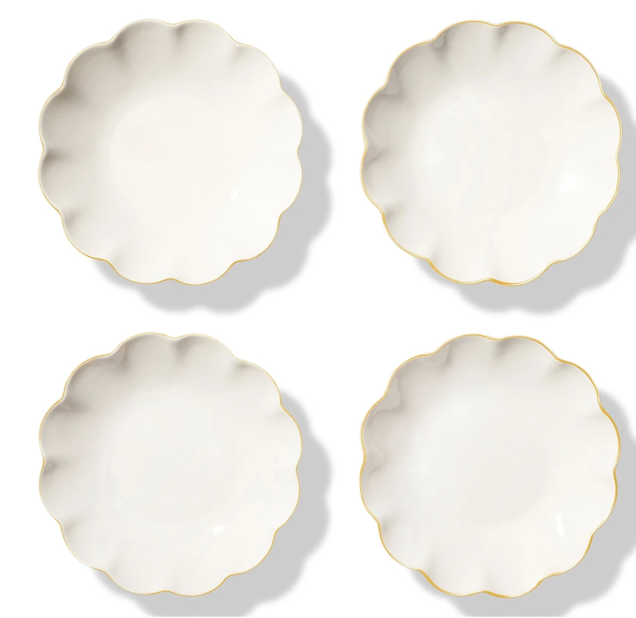 Scalloped Appetizer Plates, S/4