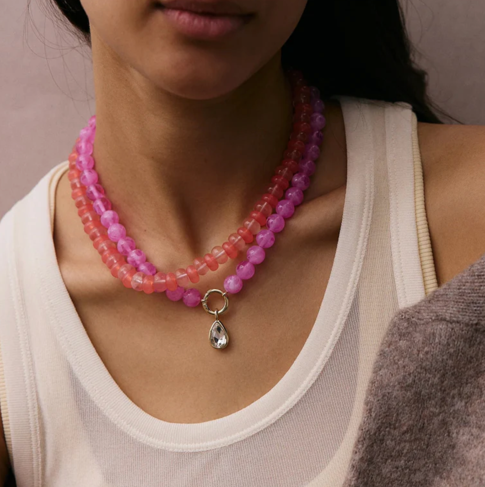 Janette Beaded Ring Necklace
