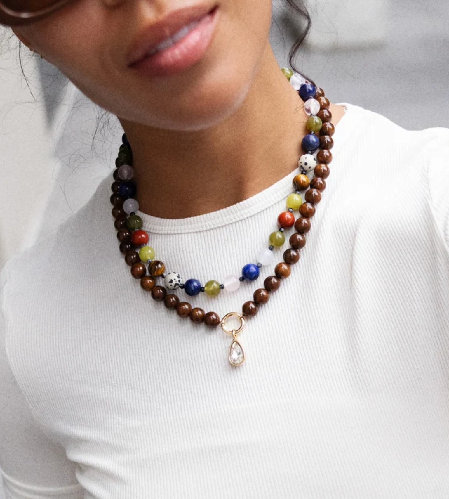 Janette Beaded Necklace Tigers Eye