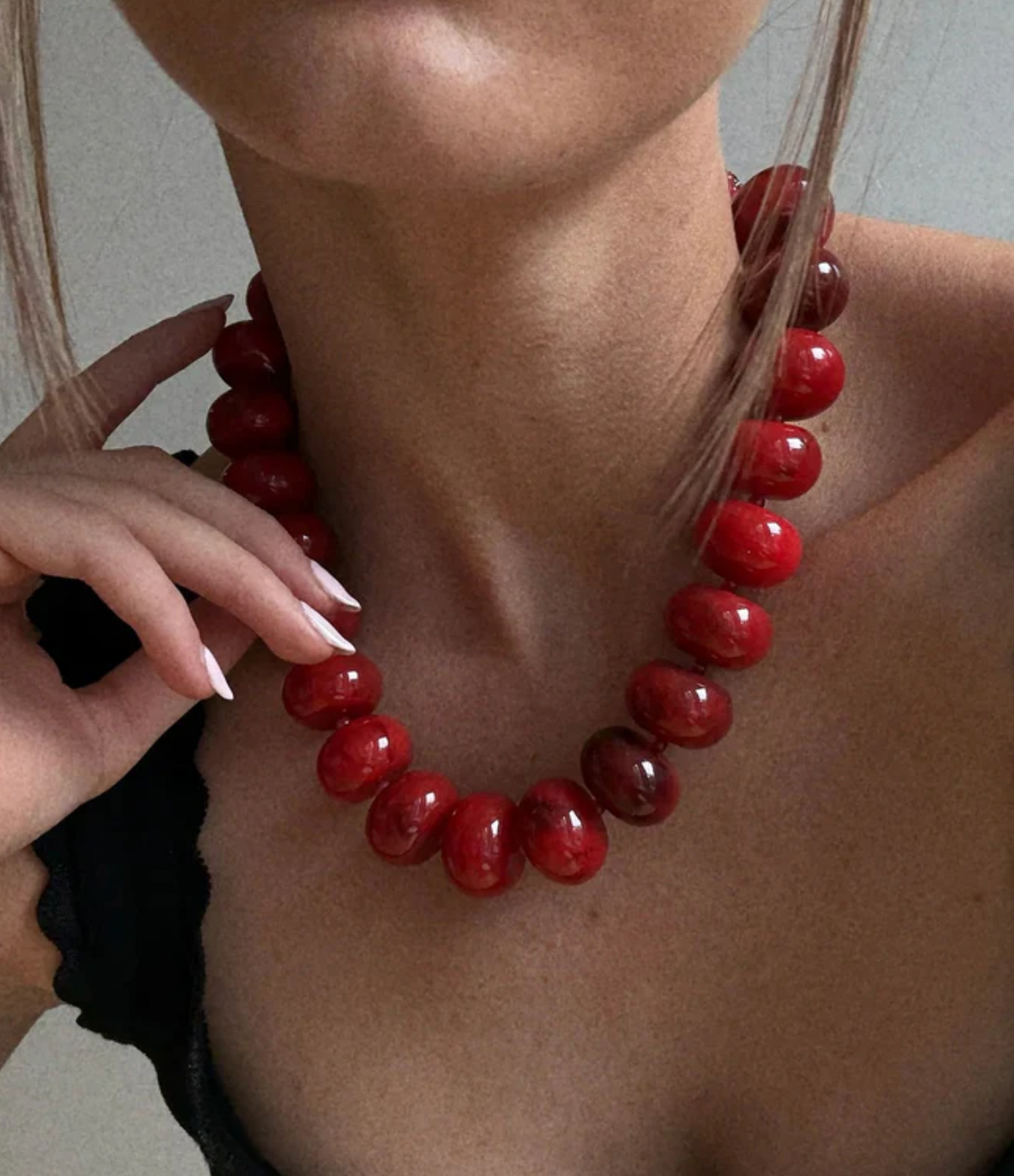 Joan Semi-Precious Necklace Red