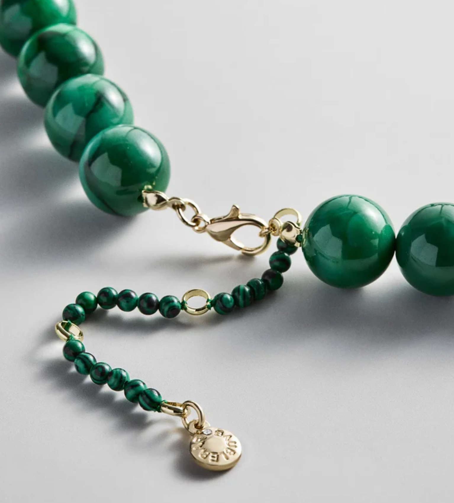 Mini Jane Beaded Necklace Malachite