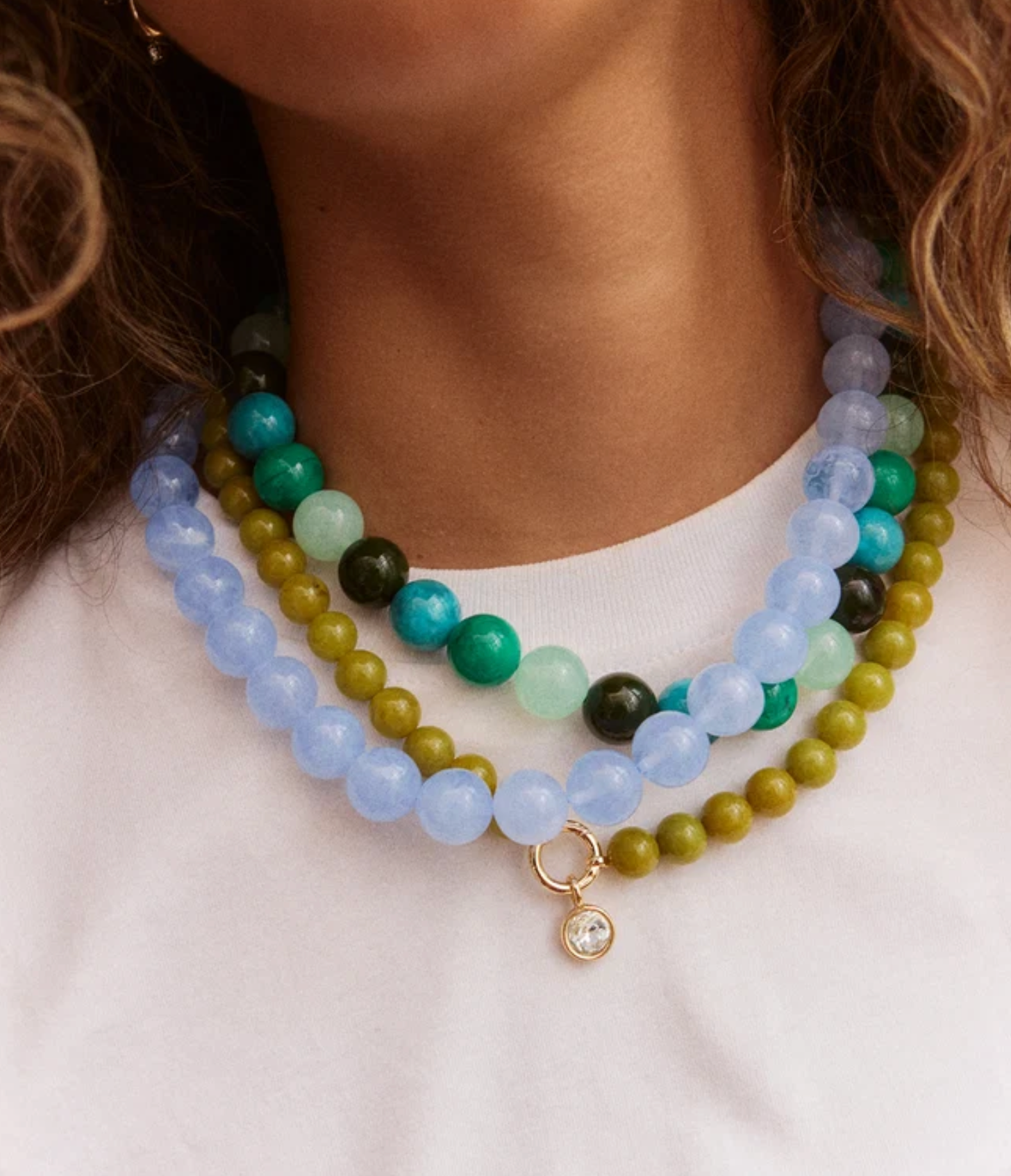 Mini Jane Beaded Necklace Blue Multi