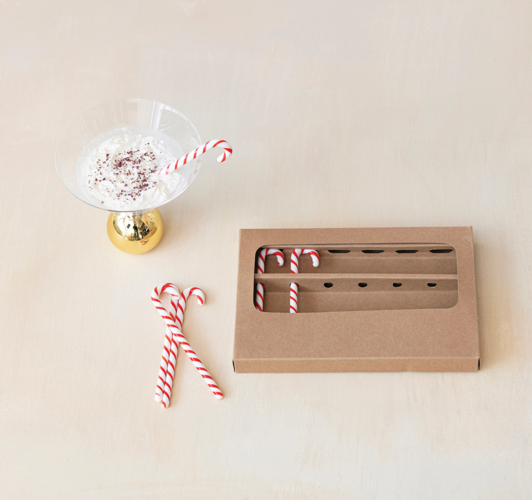 Glass Candy Cane Drink Stirrer