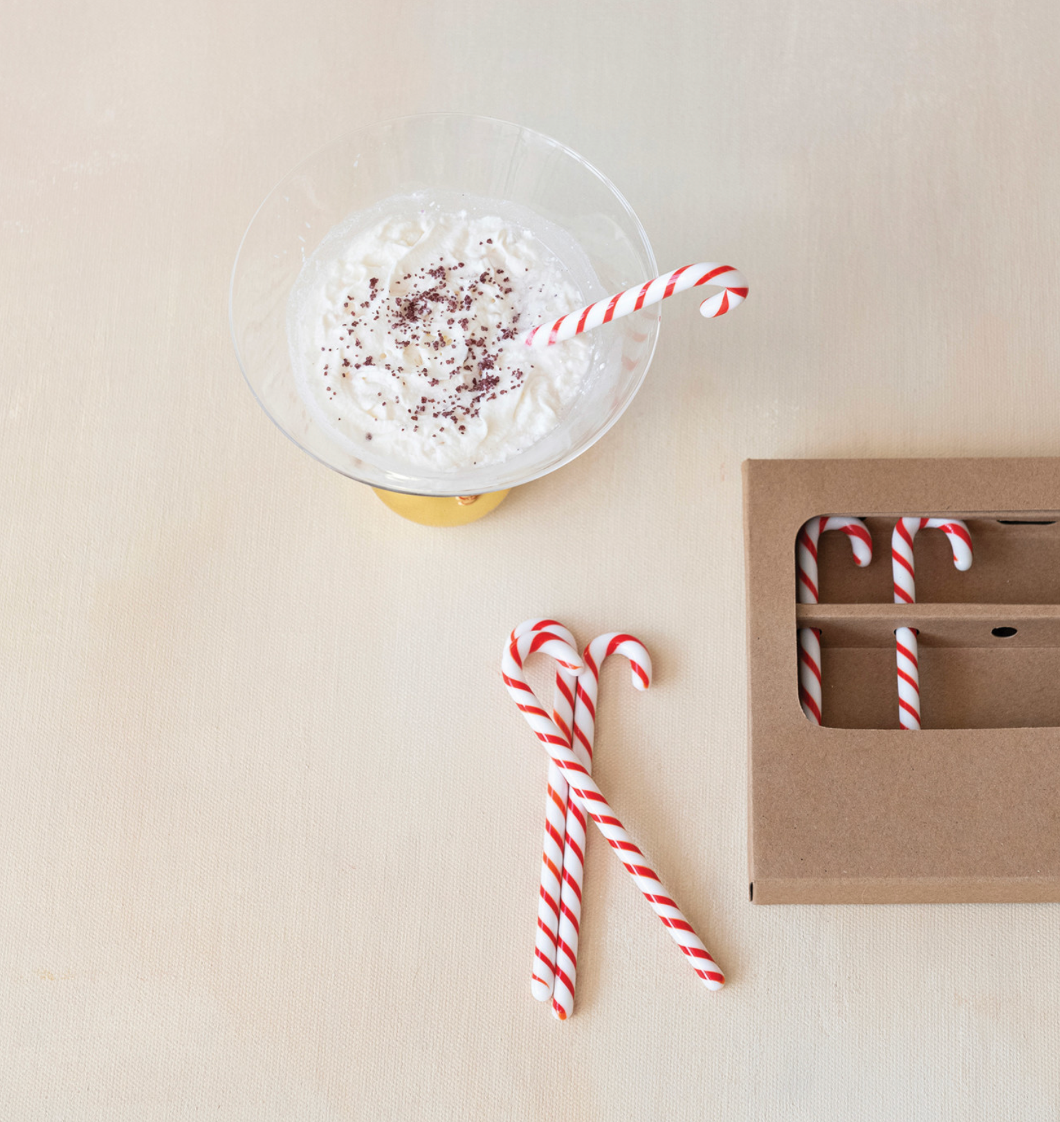 Glass Candy Cane Drink Stirrer