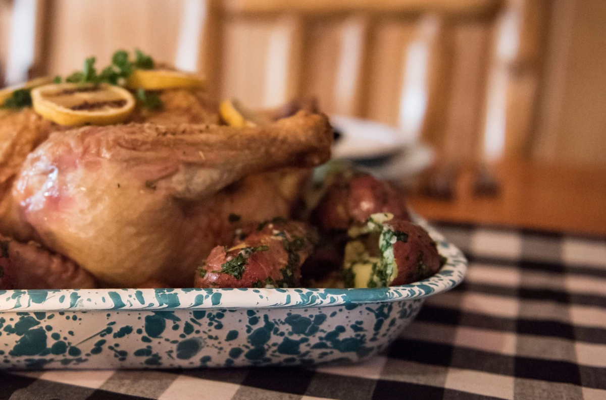 Splatter Enamelware Large Open Roaster