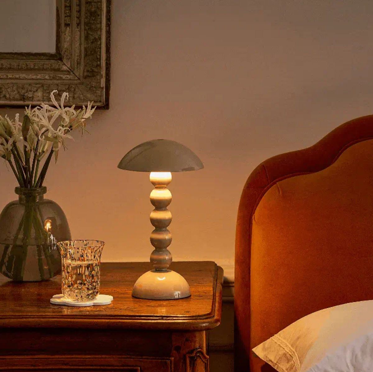 Bobbin Lacquer Lamp Cappuccino