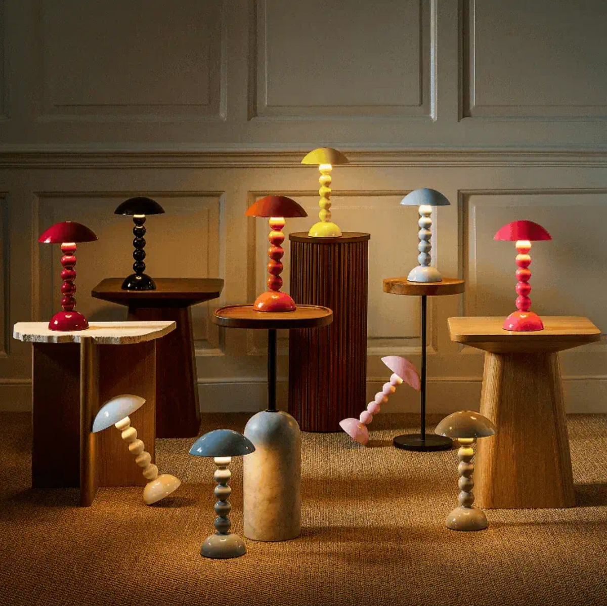 Bobbin Lacquer Lamp Cappuccino