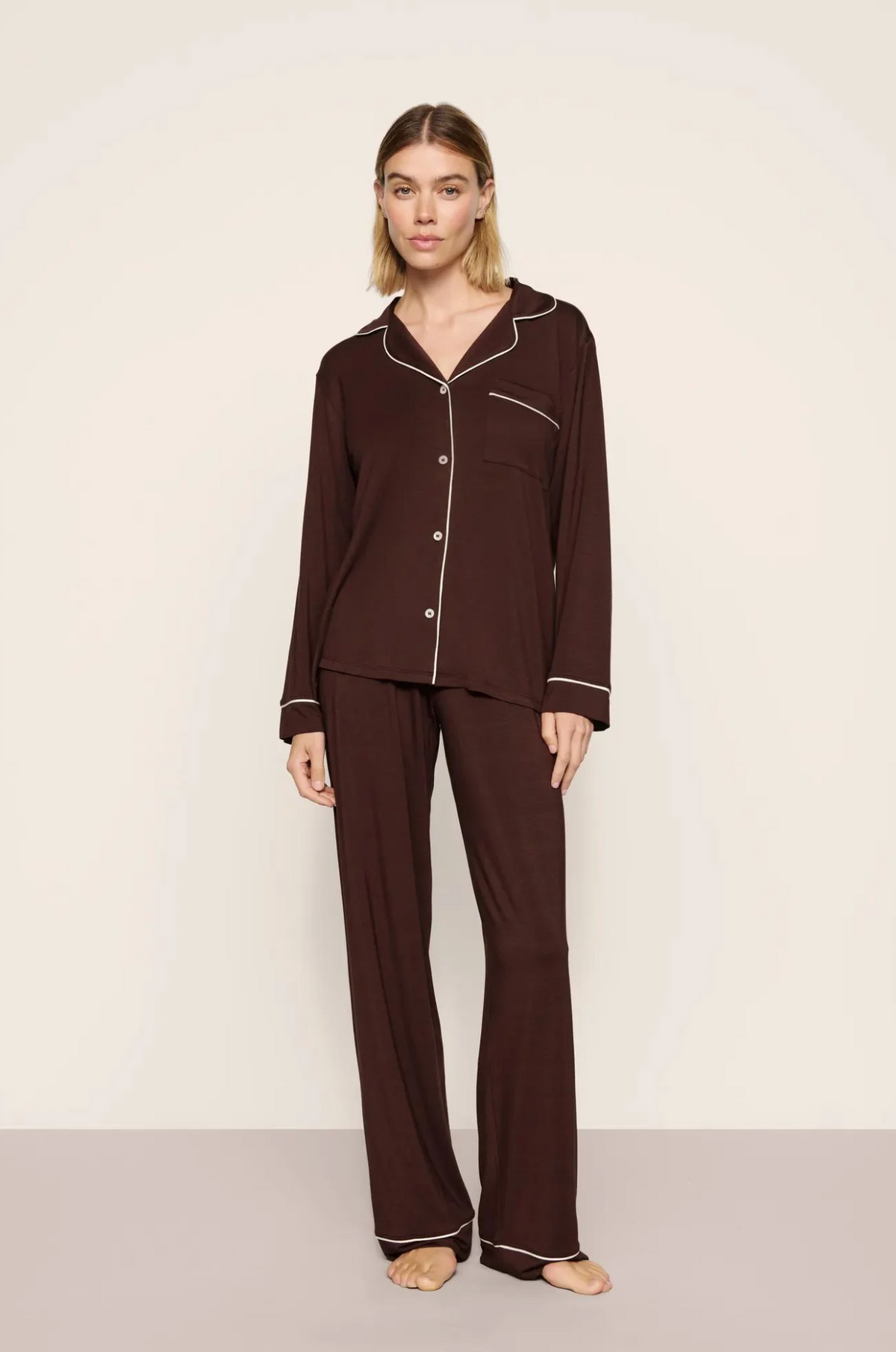 Gisele Long Pajama Set Chocolate