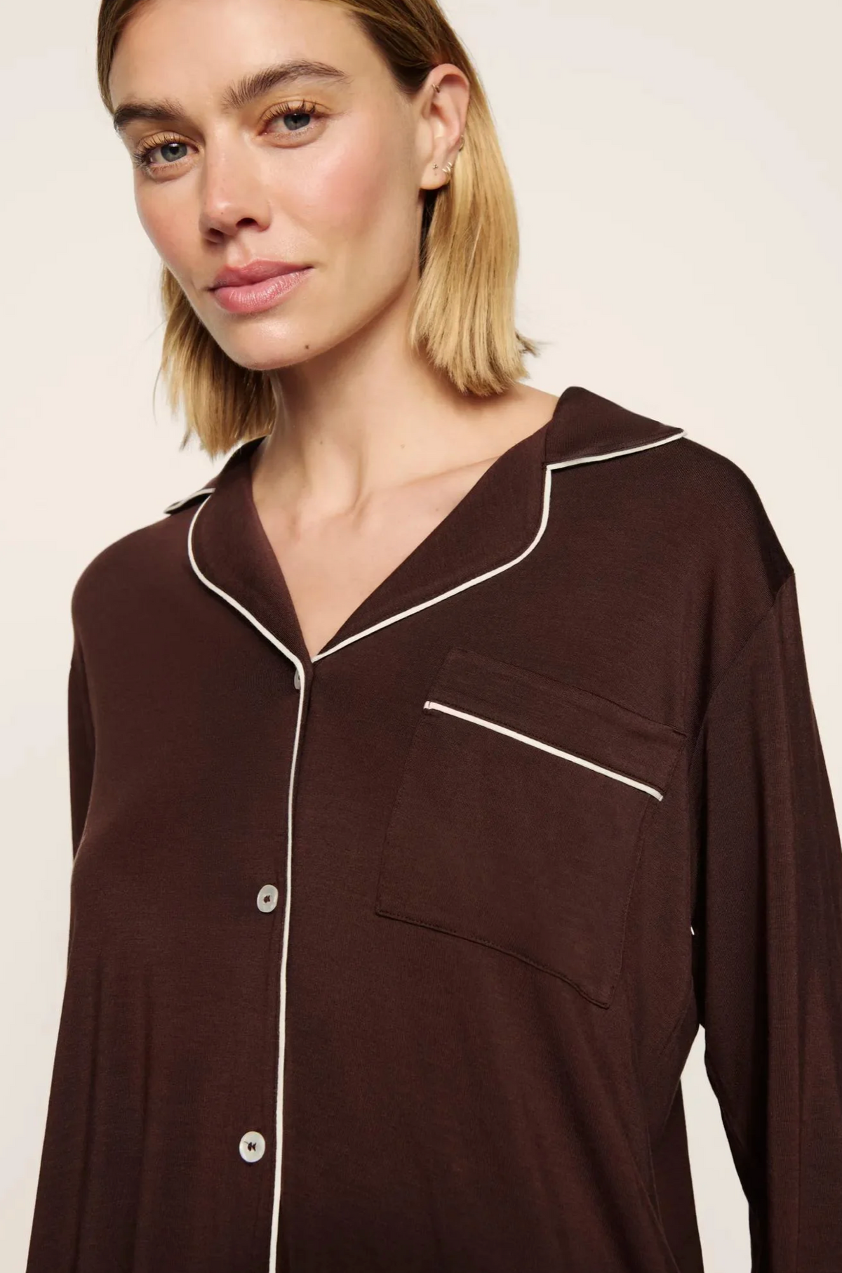 Gisele Long Pajama Set Chocolate