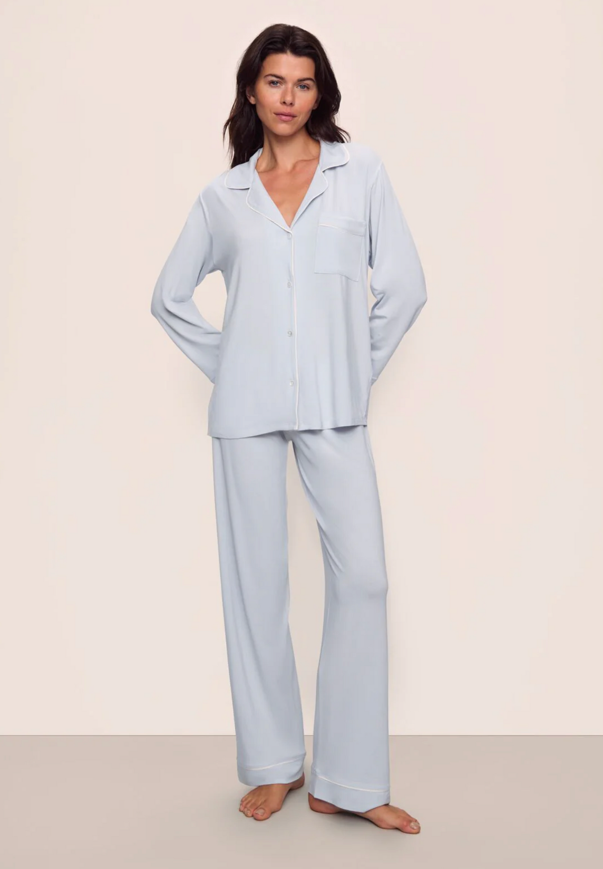 Gisele Long Pajama Set Ice Blue