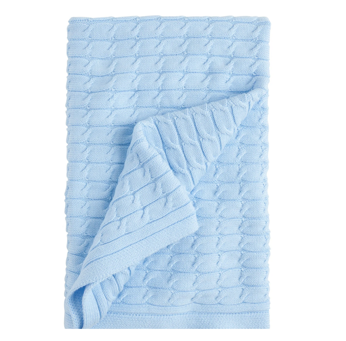 Cable Knit Light Blue Blanket