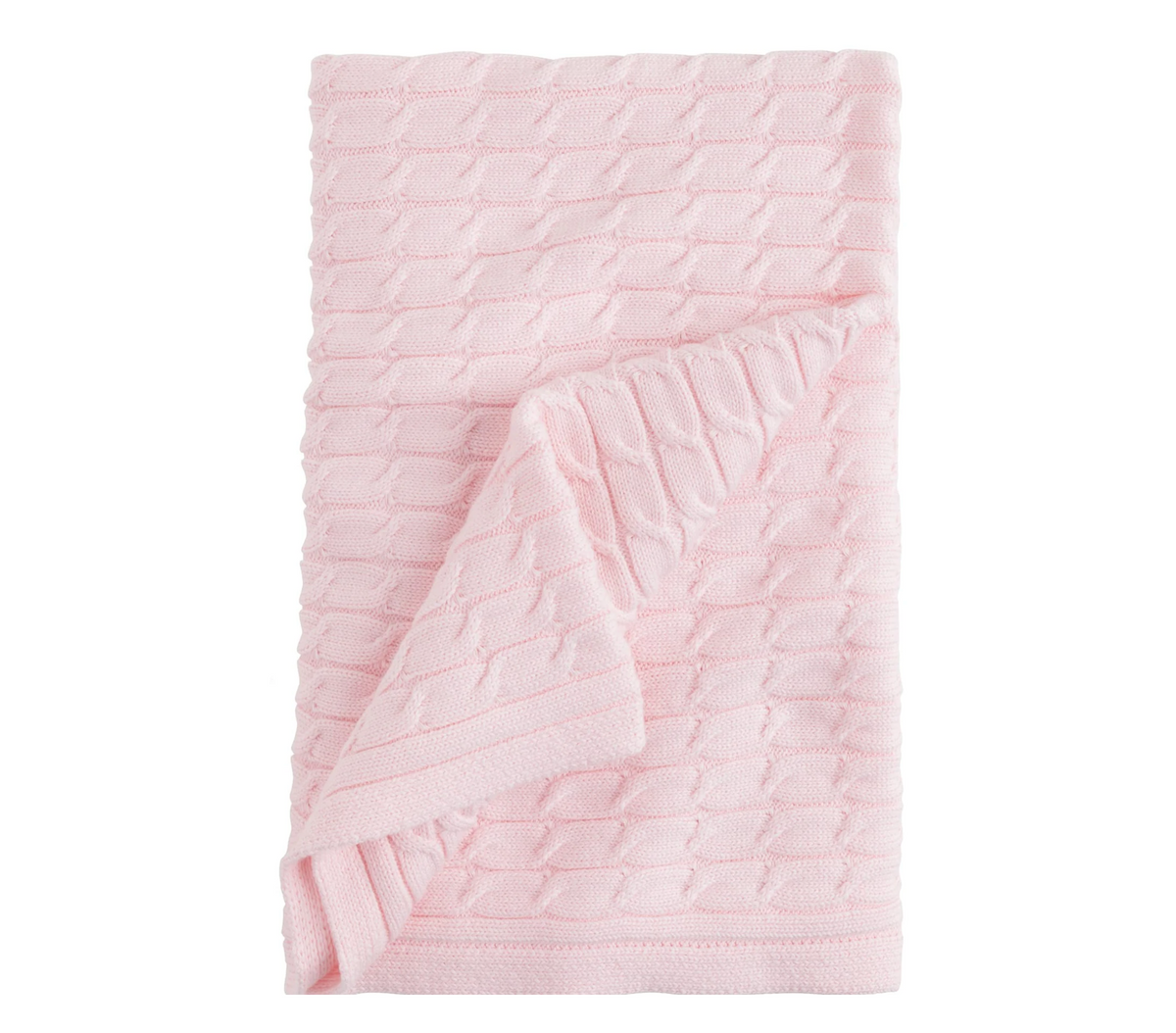 Cable Knit Light Pink Blanket