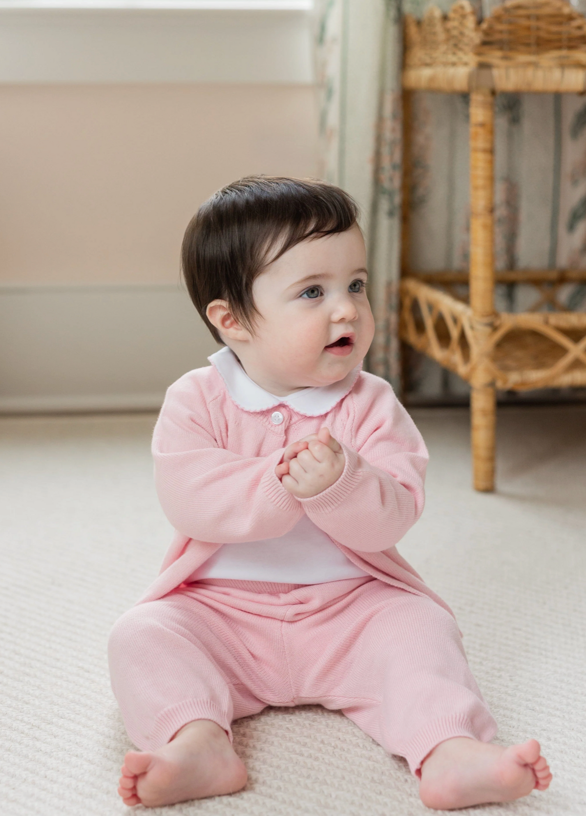 Pointelle Knit Set - Light Pink