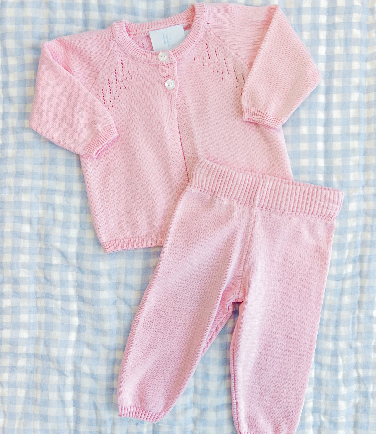 Pointelle Knit Set - Light Pink