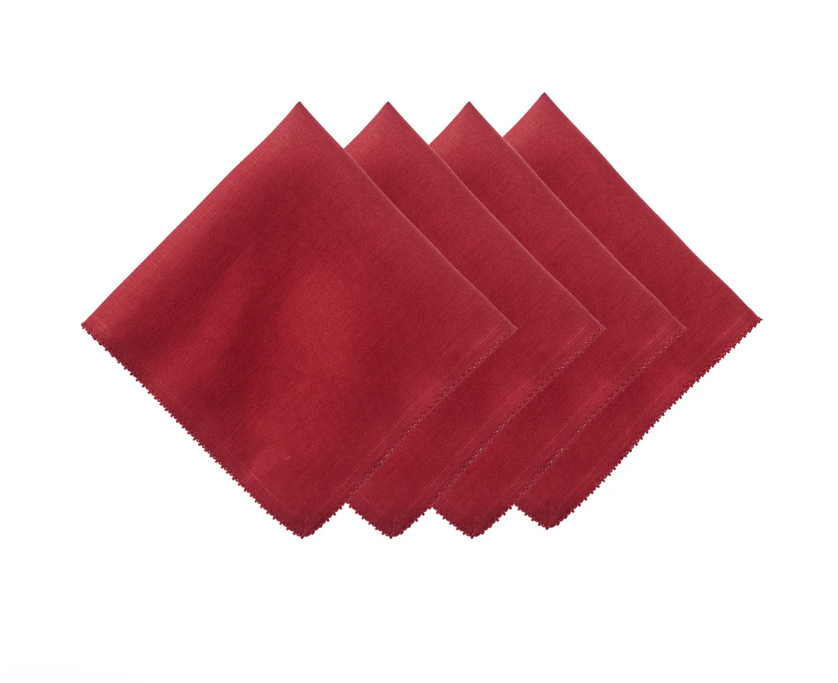 Berry Scallop Napkin S/4 - Ruby Berry