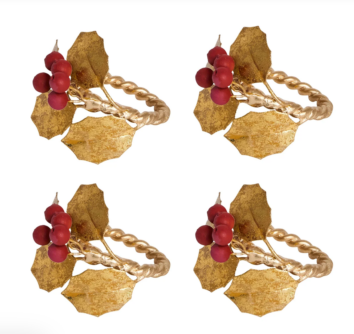 Forest Walk Holly & Berries Napkin Ring S/4