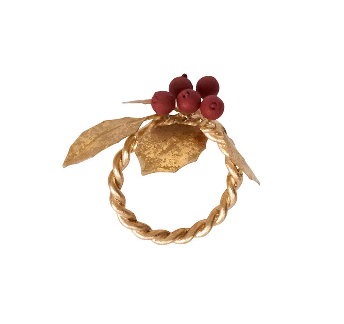 Forest Walk Holly & Berries Napkin Ring S/4