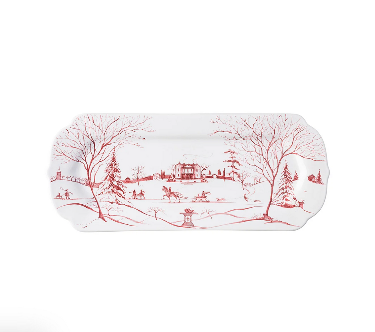 Country Estate Winter Frolic Ruby Hostess Tray