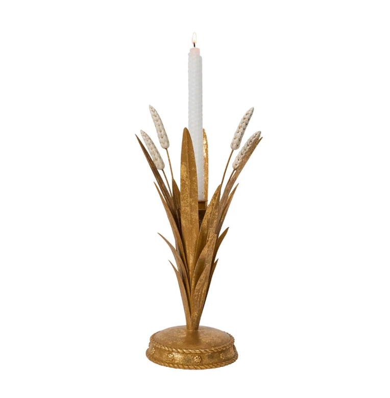 Forest Walk Wheat 13" Candlestick Holder