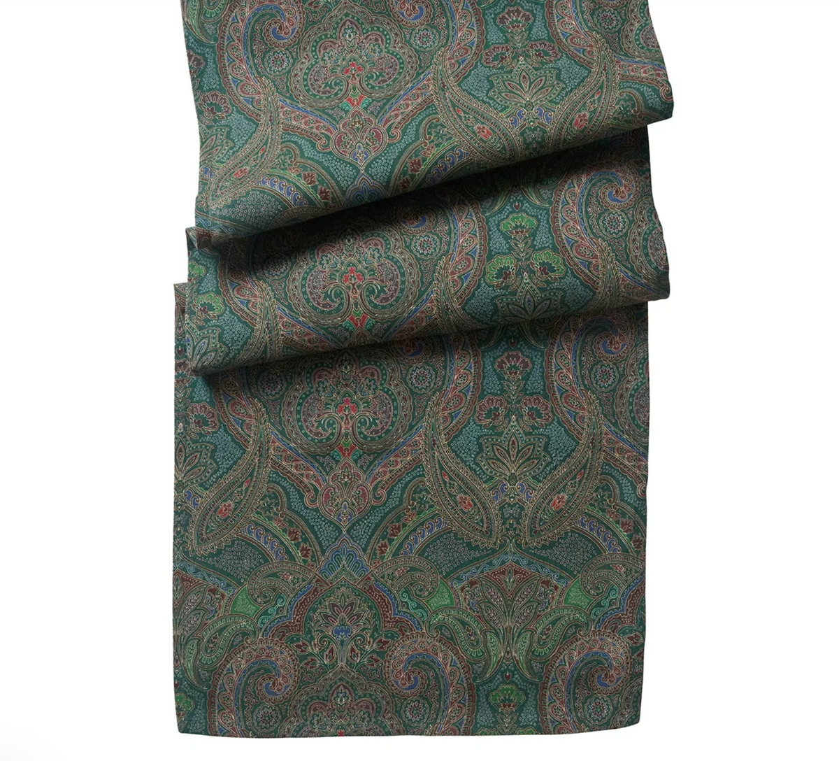 Evergreen Paisley Table Runner