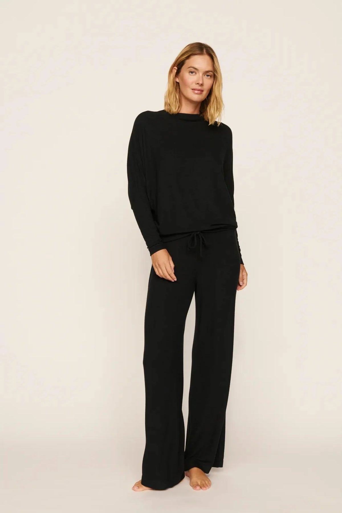 Cozy Time Mock Pullover Black