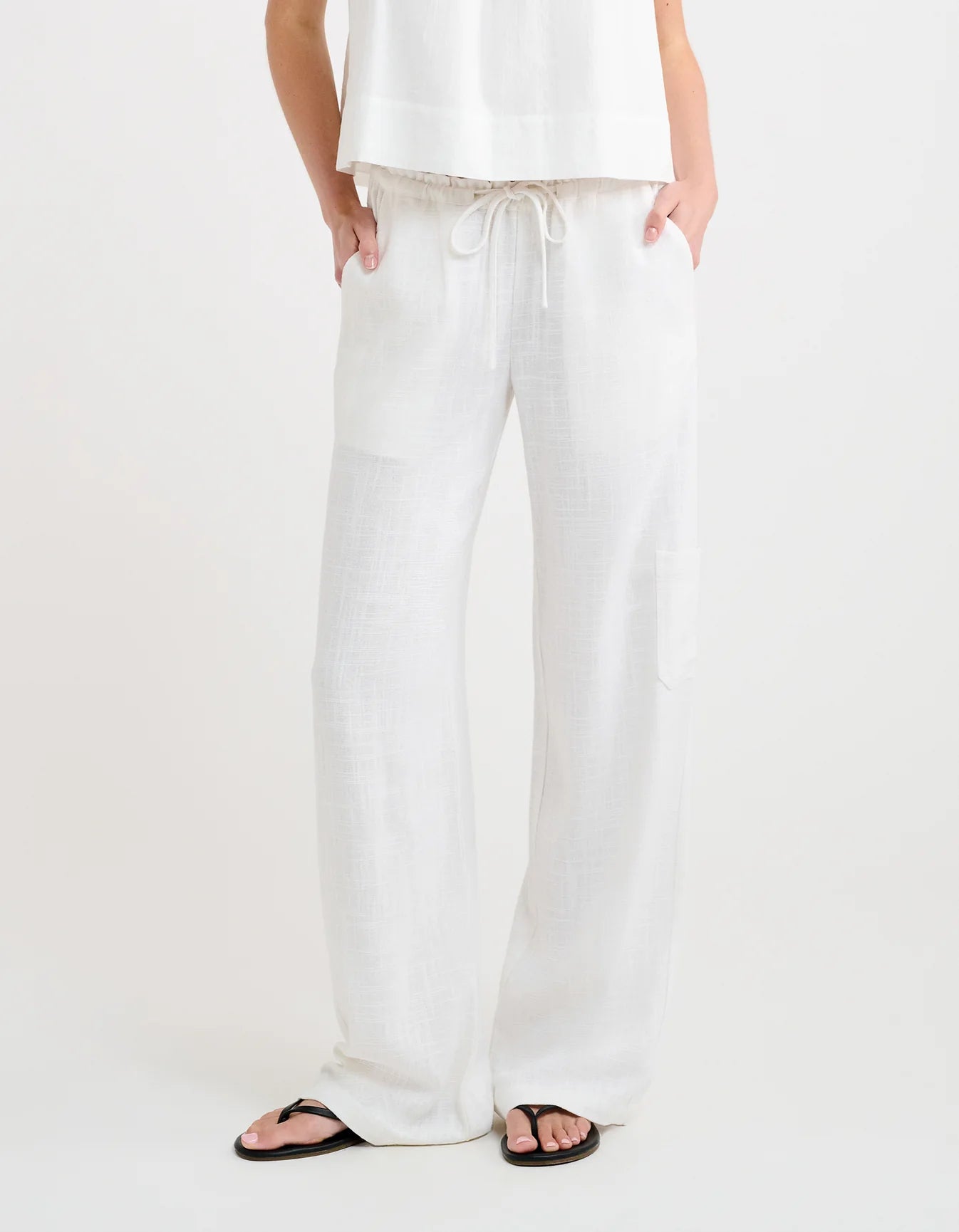 High Fidelity White Linen Pant