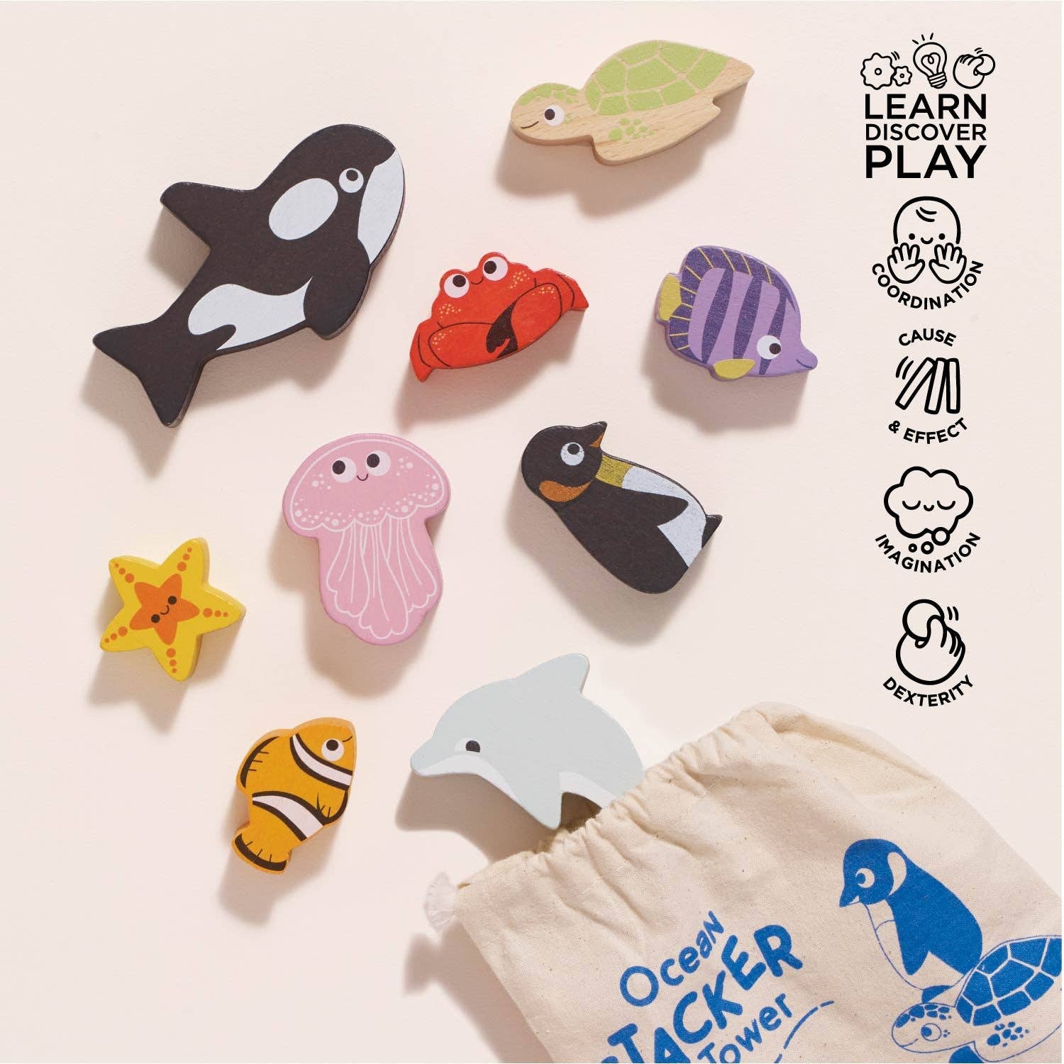 Ocean Life Stacking Animals