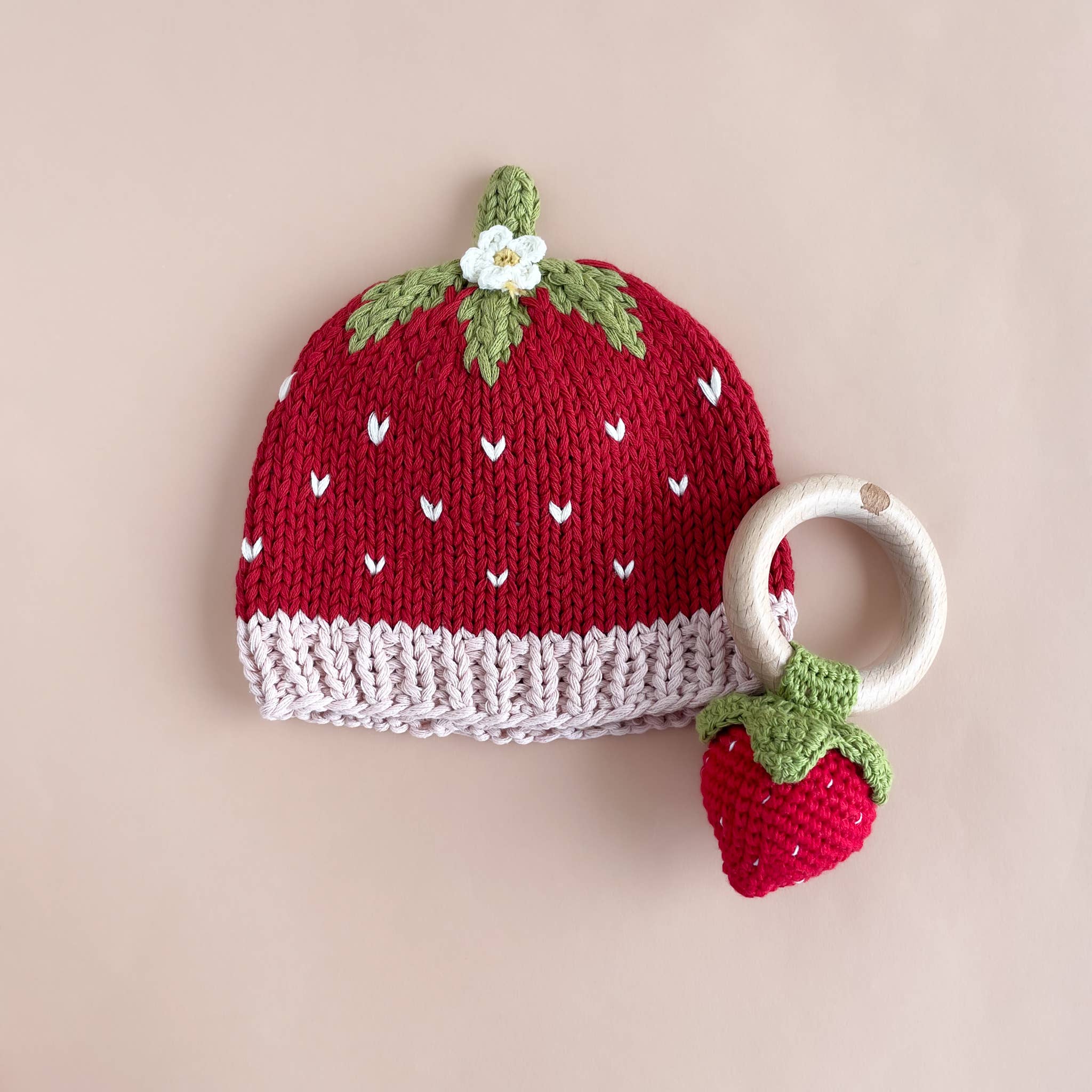 Crochet Strawberry Teether & Rattle