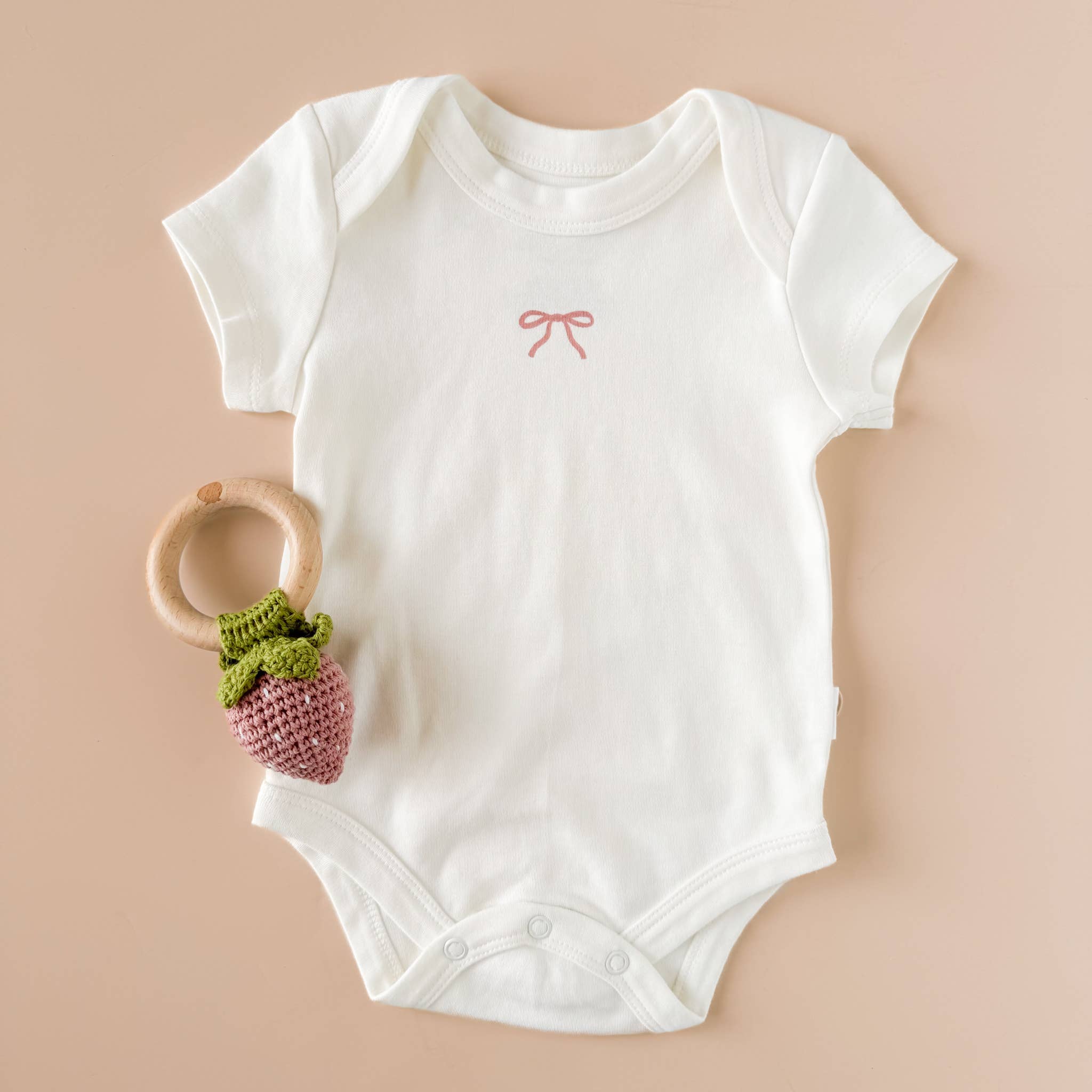 Pink Bow Organic Cotton Onesie