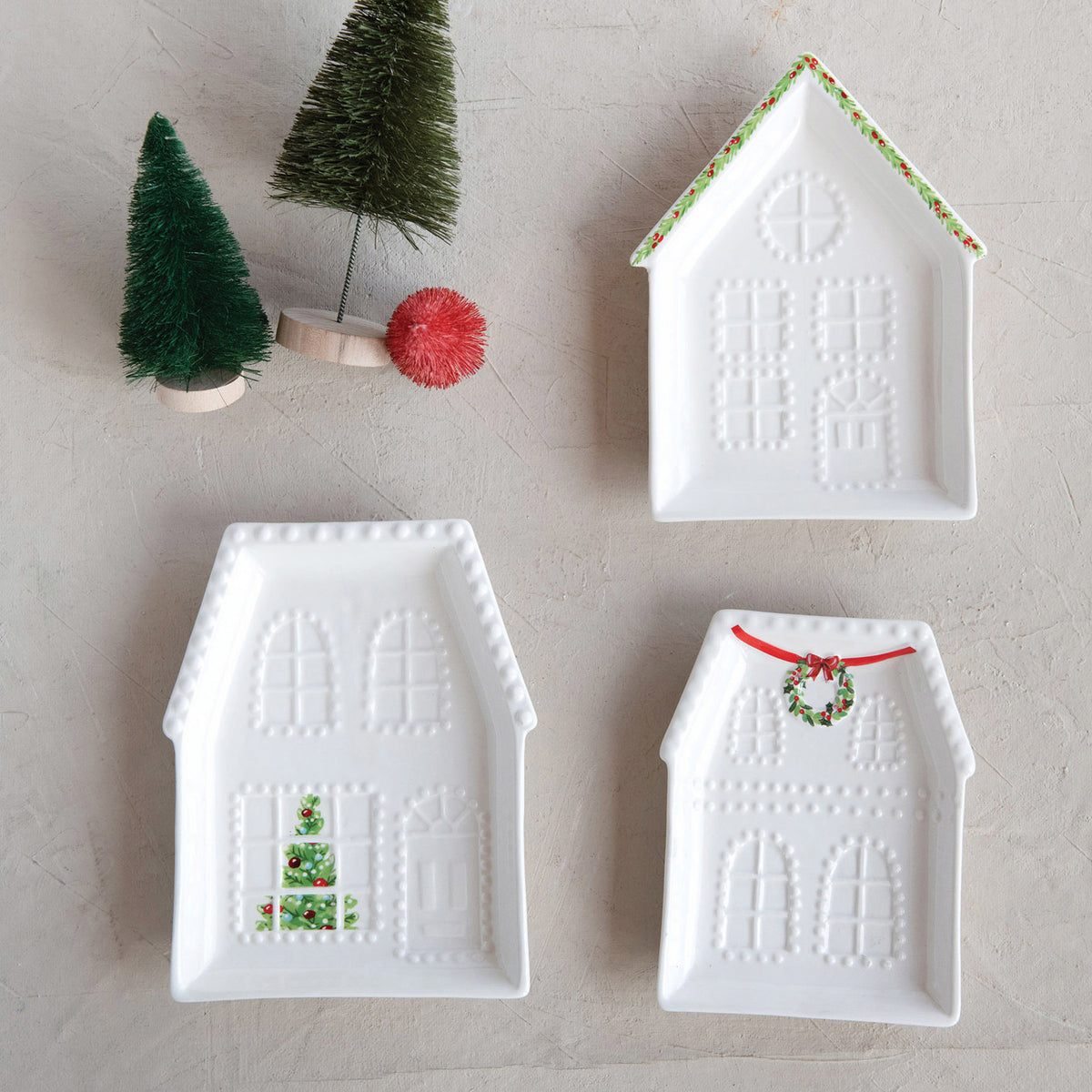 Embossed Holiday House Plate