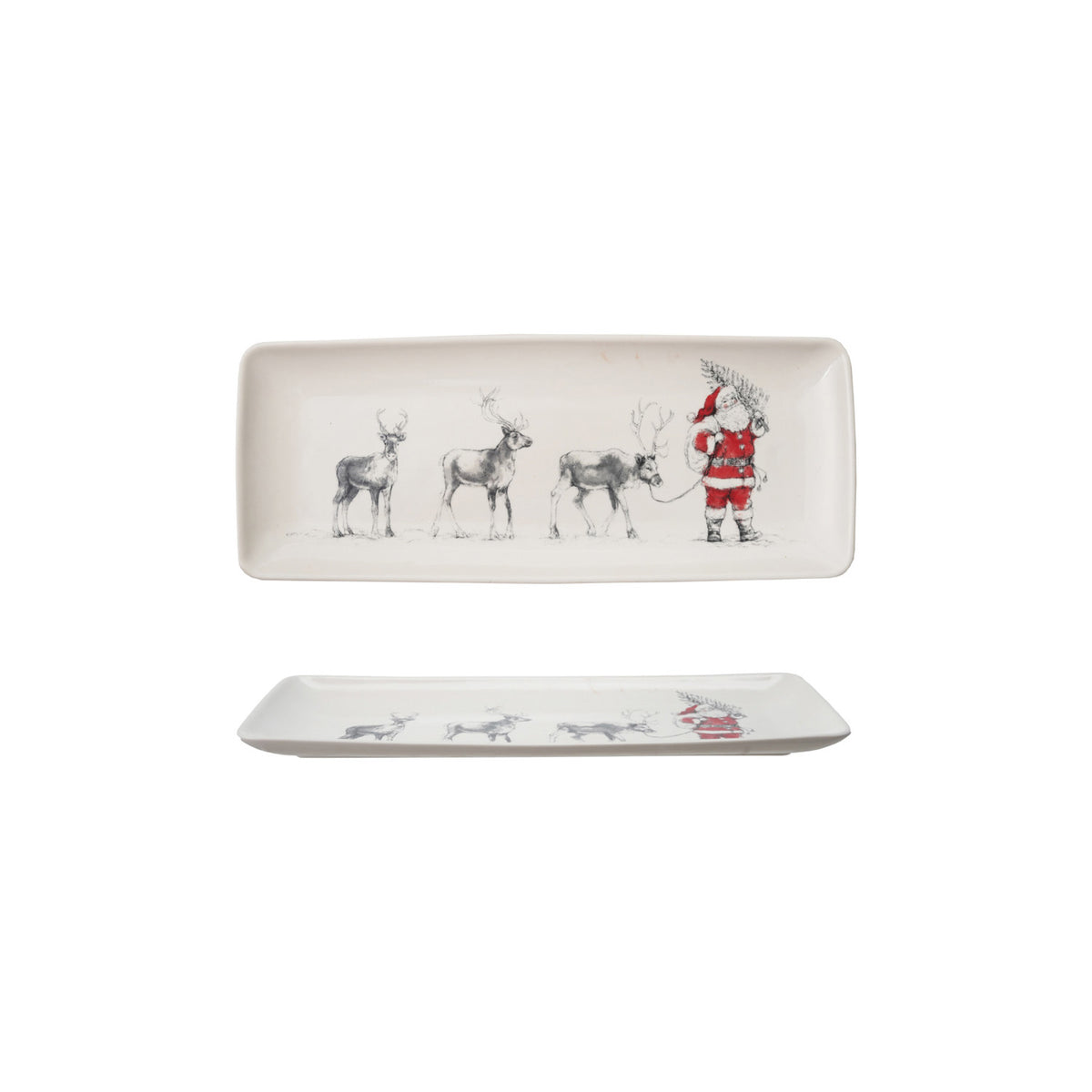 Santa & Reindeer Serving Platter