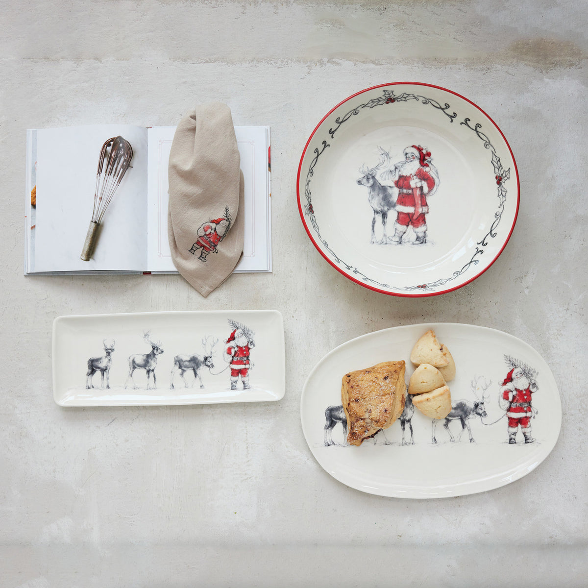 Santa & Reindeer Serving Platter